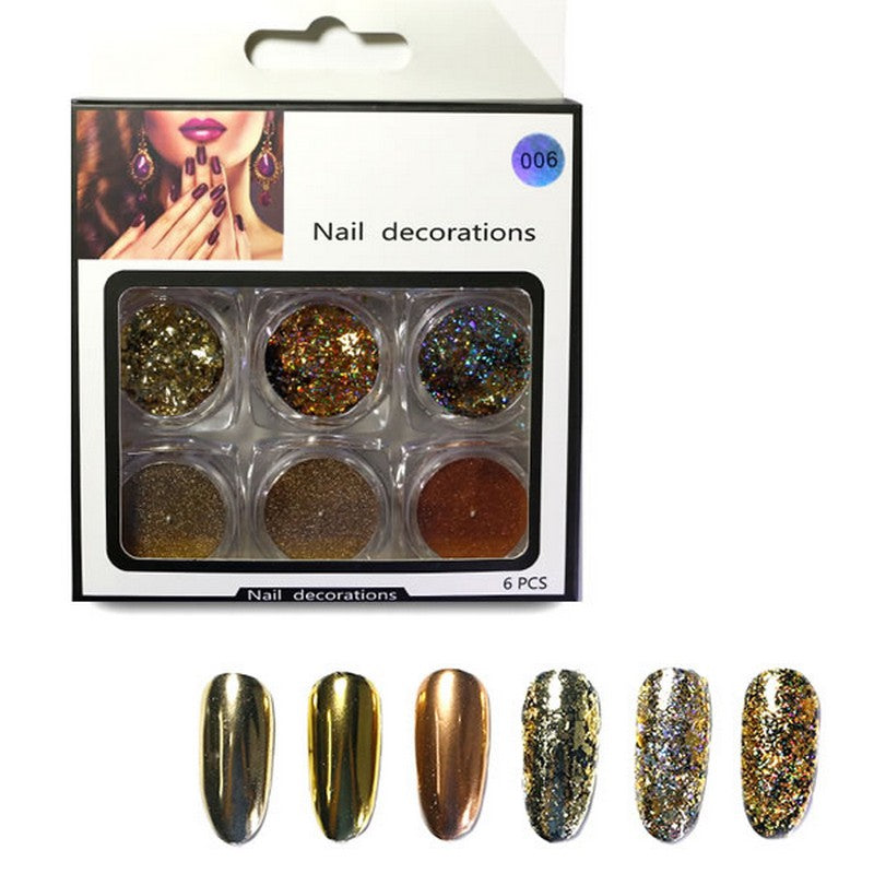 Nail Art Glitter Sequins 3D - Gold - #006